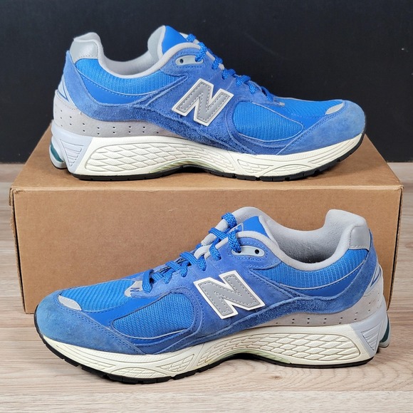 New Balance 2002R Shoes Mens Size 9.5 Blue Gray Suede Running Sneakers M2002RHU - Picture 2 of 9